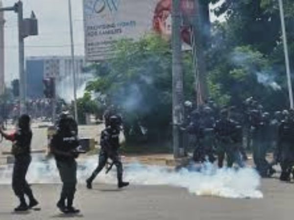 Pro-Natasha Protesters Dislodged with Tear Gas from NASS by Police