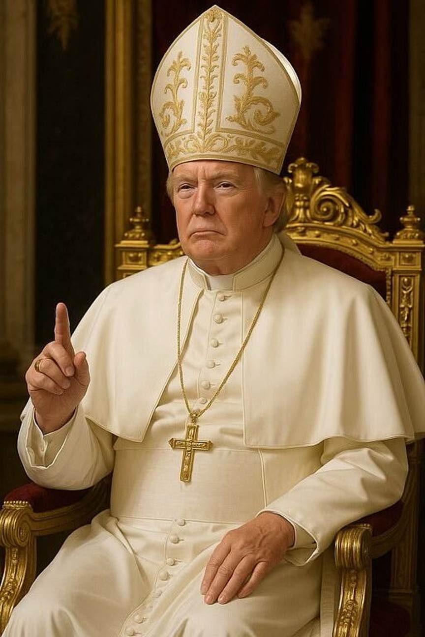 Outrage As Clownish Donald Trump Posts Picture of HIMSELF as Pope just a week after Francis’ funeral – as cardinals gather to elect new leader of the Catholic Church
