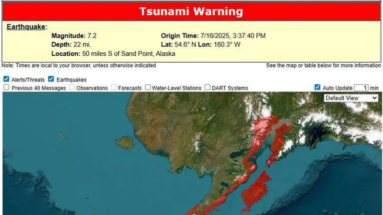 Alarming Alaska Tsunami Warning Issued After Monster Earthquake Off Coast